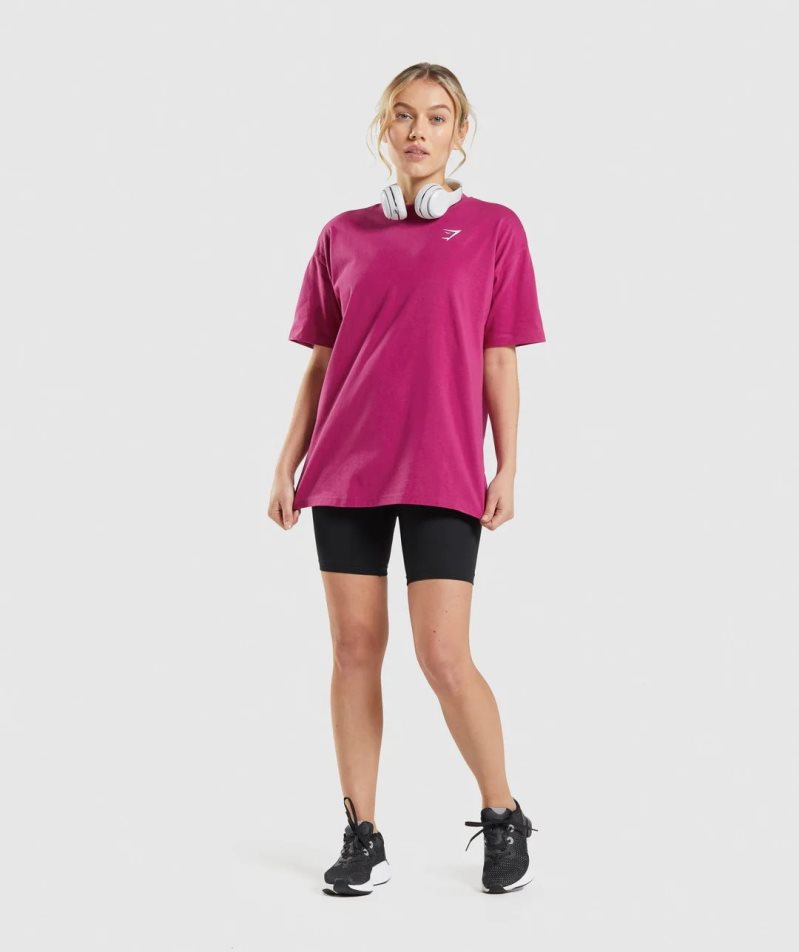 Women's Gymshark Training Oversized T-Shirts Pink | NZ 6SJHRO